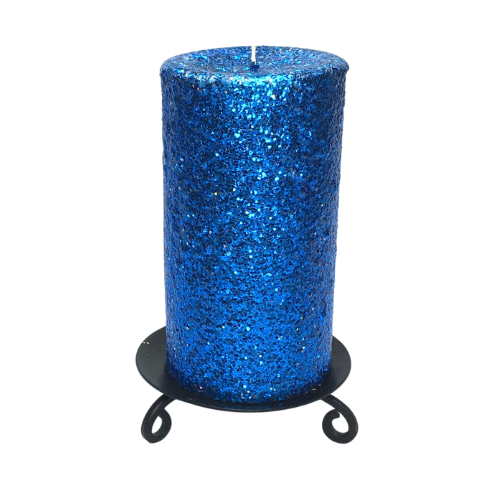 Blue Glitter Candles