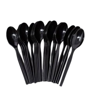 Disposable black spoon
