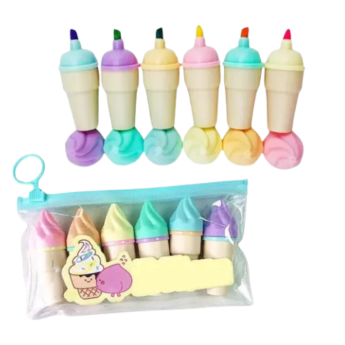 Apple, Ice-cream, Colour Bottles Markers