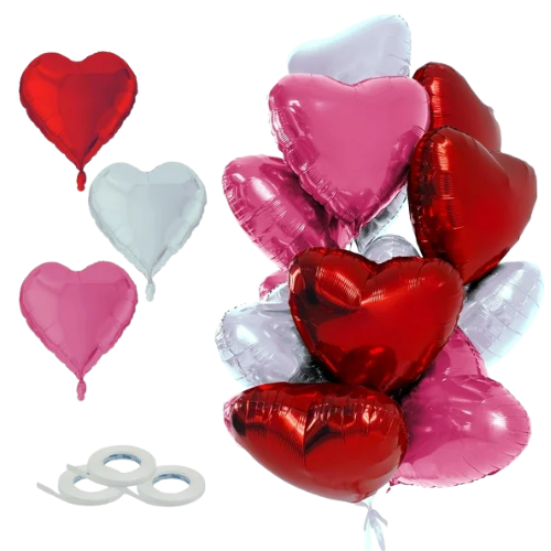 LOVE HEART AIR BALLOONS 15 PCS SET
